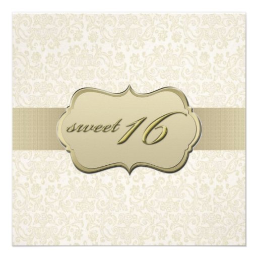 Ivory & Gold Sweet Sixteen Invitation