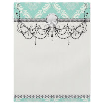 ivory greens damask pattern flyer
