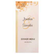 Ivory Hibiscus Floral Wedding Dinner Menu Cards Custom Rack Card