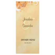 Ivory Hibiscus Floral Wedding Dinner Menu Cards Custom Rack Cards