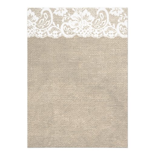 Ivory Lace and Burlap Wedding Invitation