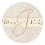 Ivory Lace Monogram Sticker/Seal