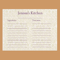 Ivory Lace Recipe Card Insert postcards