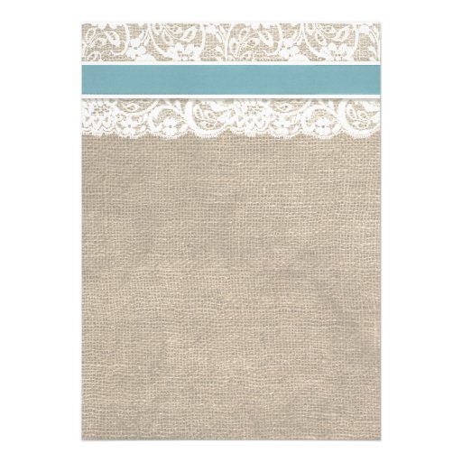 Ivory Lace Rustic Burlap Wedding Invite Glacier