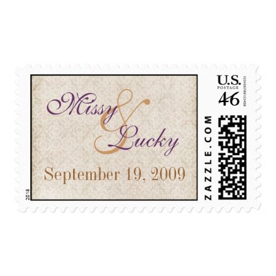 Ivory Lace Save the Date Stamp