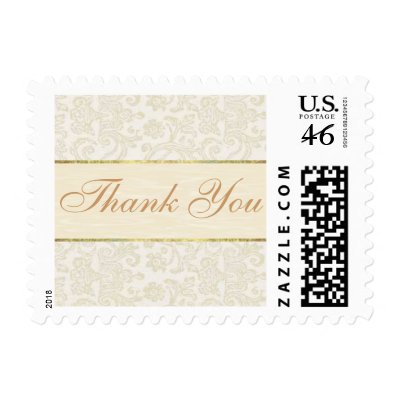 Ivory Lace Thank you Postage Stamp