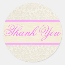 Ivory Lace Thank You Sticker/Seal