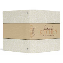 Ivory Lace with Hazelnut Ribbon Recipe Binder