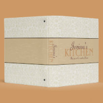Ivory Lace with Hazelnut Ribbon Recipe Binder binders