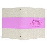 Ivory Lace with Pink Ribbon Recipe Binder