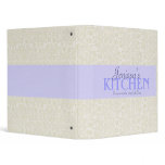 Ivory Lace with Powder Blue Ribbon Recipe Binder