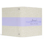Ivory Lace with Powder Blue Ribbon Wedding Planner Vinyl Binders