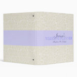Ivory Lace with Powder Blue Ribbon Wedding Planner Vinyl Binder