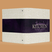 Ivory Lace with Ribbon Recipe Binder binders