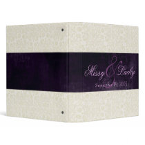 Ivory Lace with Ribbon Wedding Planner Vinyl Binder