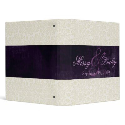Ivory Lace with Ribbon Wedding Planner Vinyl Binder