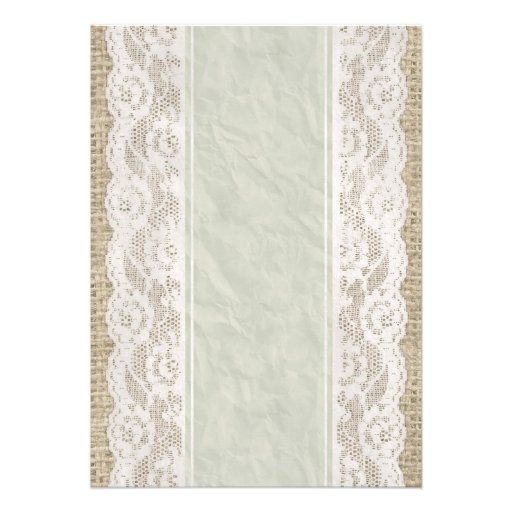 Ivory Linen Burlap Lace Bridal Shower Invitations