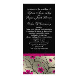 ivory pink and black floral Wedding program Personalized Rack Card