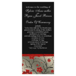 ivory red and black floral Wedding program Custom Rack Cards