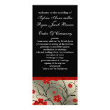 ivory red and black floral Wedding program Custom Rack Cards