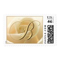 Ivory Rose Monogram postage - letter B