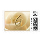 Ivory Rose Monogram postage - letter C stamp