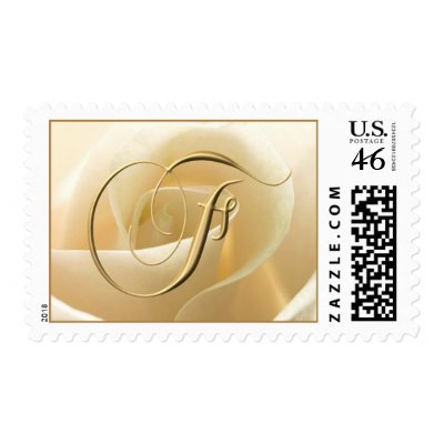Ivory Rose Monogram stamps - letter F