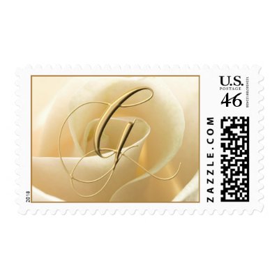 Ivory Rose Monogram stamps - letter G