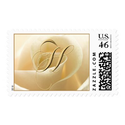 Ivory Rose Monogram stamps - letter H