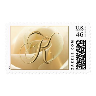 Ivory Rose Monogram stamps - letter K
