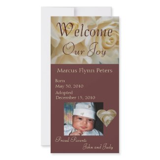 Ivory Rose Photo Adoption Announcement photocard