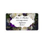 Ivory Rose & purple return address label