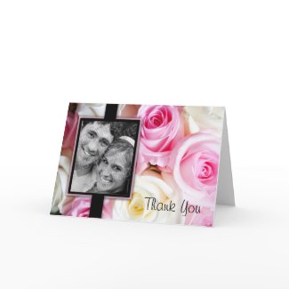 ivory rose Thank you card card