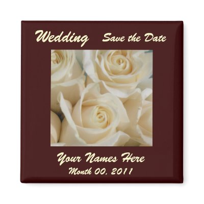 Ivory Rose Wedding Magnet