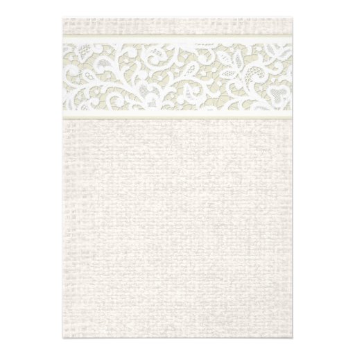 Ivory Rustic Burlap Linen Bridal Shower Invitation
