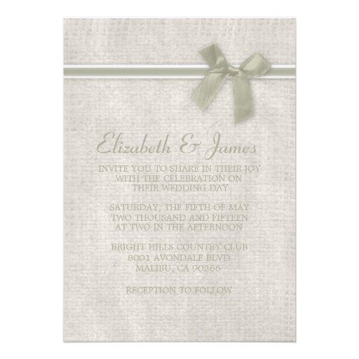 Ivory Rustic Burlap Wedding Invitations