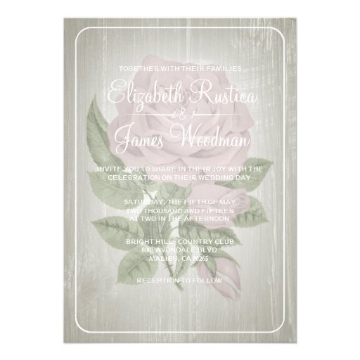 Ivory Rustic Floral Wedding Invitations