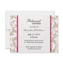 Ivory Swirl Rehearsal Dinner Card Custom Announcements