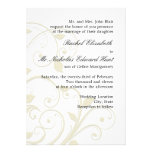 Ivory Swirls on White Invitation