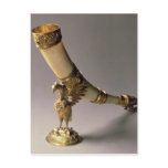 Ivory tusk drinking horn with silver-gilt mounts postcards