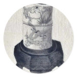 Ivory vase decorated with lacquer Ukiyo-e. Sticker