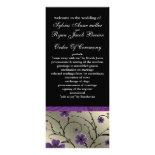 ivory violet and black floral Wedding program Rack Card