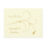 Ivory with Gold Swirls Save The Date postcards