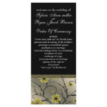 ivory yellow and black floral Wedding program Rack Card Template