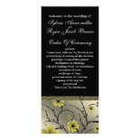 ivory yellow and black floral Wedding program Rack Card Template