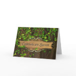 Ivy Covered Fence & Carved Wood Plaque Cocktails Greeting Cards