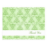 Ivy Green French Damask "Thank You" postcards