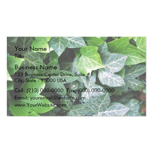 Ivy Leaves Business Card Template (front side)
