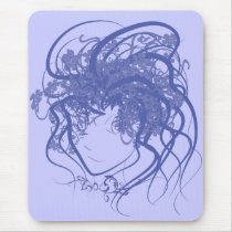 Ivy Medusa Blue mousepads by satelliteg Ivy Medusa Blue mousepads