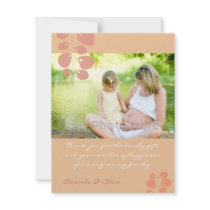 Ivy pink baby shower thank you card custom invite